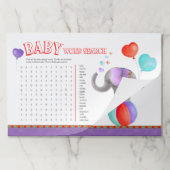 赤ちゃんシャワーサーカス象の単語検索ゲーム ペーパーパッド (折り畳み)