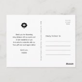 赤ちゃんシャワーシックかわいい黒&白ラムサンキュー ポストカード (裏面)