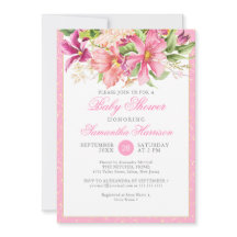 赤ちゃんシャワーシックな花ブーケピンクかわいい