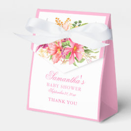 赤ちゃんシャワーシックな花ブーケピンク フェイバーボックス