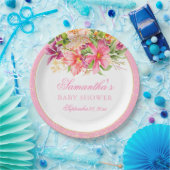 赤ちゃんシャワーシックな花ブーケピンク ペーパープレート (パーティー)