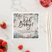 赤ちゃんシャワーシックフローラストリングライツ素朴ウッド スタンダードカクテルナプキン (インサイチュ)