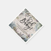 赤ちゃんシャワーシックフローラストリングライツ素朴ウッド スタンダードカクテルナプキン (角)