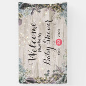 赤ちゃんシャワーシックフローラストリングライツ素朴ウッド 横断幕 (縦)