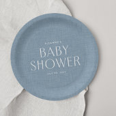 赤ちゃんシャワーシャンブレブルーかわいいシンプル ペーパープレート