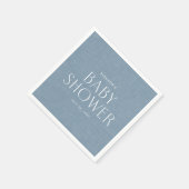 赤ちゃんシャワーシャンブレブルー可愛シンプルいパーソナライズされた スタンダードカクテルナプキン (角)