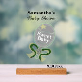 赤ちゃんシャワーシルバーイエローグリーンガラトル アクリルサイン (ニュートラル)