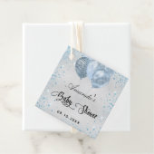 赤ちゃんシャワーシルバーブルーグリッターバルーン感謝してい フェイバータグ (インサイチュ)