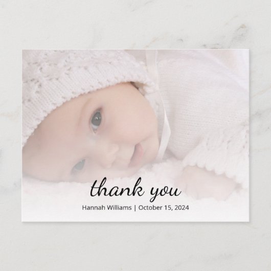 赤ちゃんシャワーシンプル写真ひまわり ポストカード (正面)