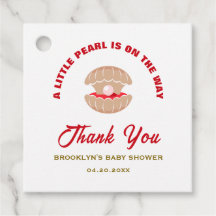 赤ちゃんシャワーシーシェル小さな真珠が途中にある