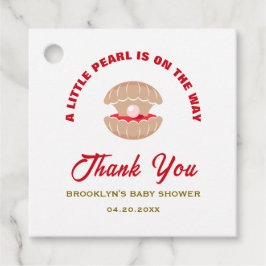 赤ちゃんシャワーシーシェル小さな真珠が途中にある フェイバータグ