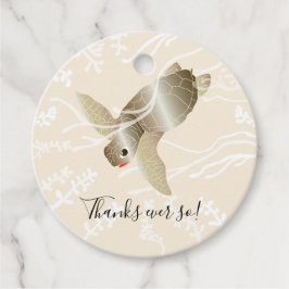 赤ちゃんシャワーシータートルブルー フェイバータグ