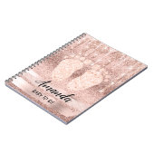 赤ちゃんシャワージェンダー再生バラ金ゴールド足乾燥 ノートブック (左側)