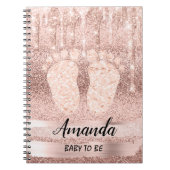 赤ちゃんシャワージェンダー再生バラ金ゴールド足乾燥 ノートブック (正面)