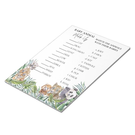 赤ちゃんシャワージャングル熱帯性対戦ゲーム ノートパッド (アングル)