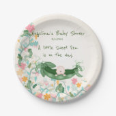 赤ちゃんシャワースイートピー、ピーポッド、花 ペーパープレート (正面)