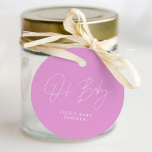 赤ちゃんシャワースクモダンリッガーリーク明るいセリーピンク フェイバータグ