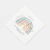 赤ちゃんシャワースクリプトカラフル水色虹 スタンダードランチョンナプキン (角)