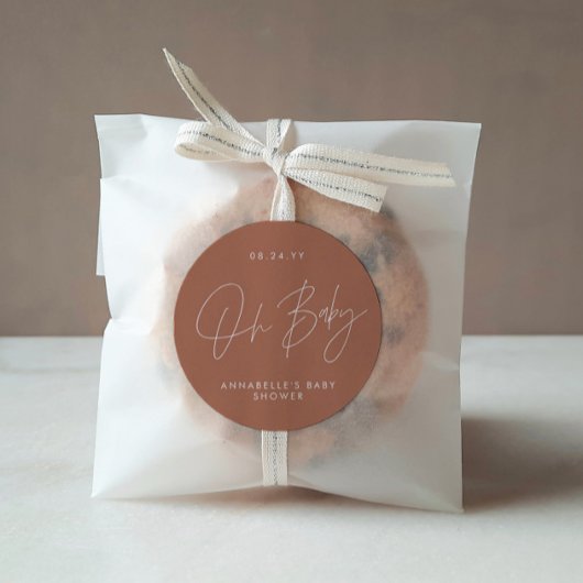 赤ちゃんシャワースクリプトモダンテラコッタエレガント ラウンドシール