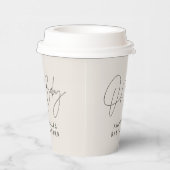 赤ちゃんシャワースクリプトモダンナチュラルクリームエレガント 紙コップ (右)