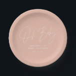 赤ちゃんシャワースクリモダンプトピガーリーンク ペーパープレート<br><div class="desc">赤ちゃんモダンのシャワガーリーーのエレガントパーティの招待状デザイン理想的男女兼用デザイン。</div>