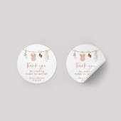 赤ちゃんシャワーステッカー、ピンクの女の子の赤ちゃんシャワーの好意 ラウンドシール