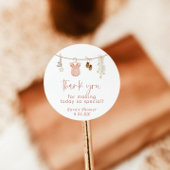 赤ちゃんシャワーステッカー、ピンクの女の子の赤ちゃんシャワーの好意 ラウンドシール