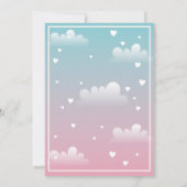 赤ちゃんシャワーストークピンクブルージェンダーリビール 招待状 (裏面)