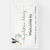 赤ちゃんシャワーストークブルー男の子ドライブスルー 横断幕 (縦)