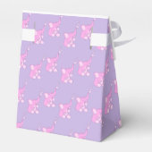 赤ちゃんシャワーゾウピンク紫のギフトお願いボックス フェイバーボックス (裏面サイド)