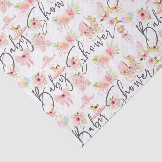 赤ちゃんシャワータイポグラフィ生まれたばかりのシンボルパターン 薄葉紙 (詳細)