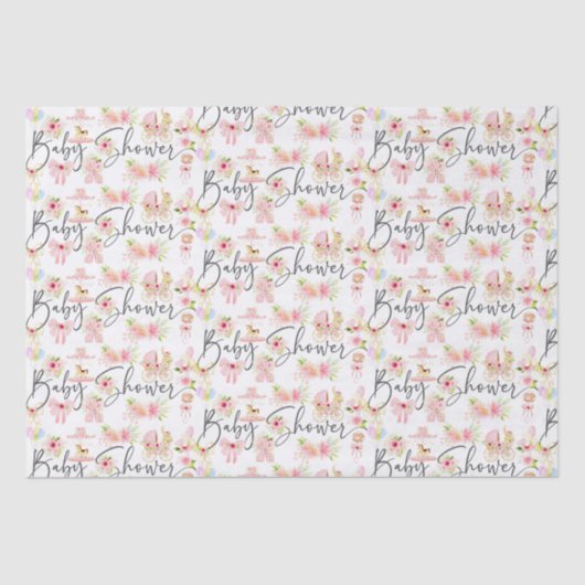 赤ちゃんシャワータイポグラフィ生まれたばかりのシンボルパターン 薄葉紙 (正面)