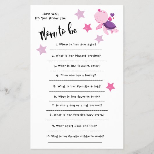 赤ちゃんシャワータートルカードをよく知っている チラシ (正面)