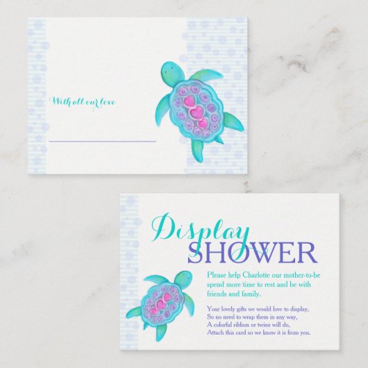 赤ちゃんシャワータートルディスプレイシャワーカード エンクロージャーカード (正面/裏面)