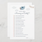 赤ちゃんシャワーダウンロード可能な推測誰のゲームカード 招待状 (正面/裏面)