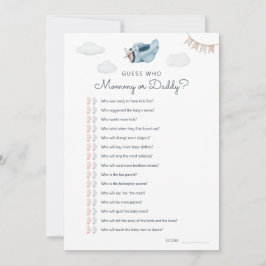 赤ちゃんシャワーダウンロード可能な推測誰のゲームカード 招待状