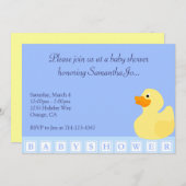 赤ちゃんシャワーダック 招待状 (正面/裏面)