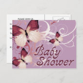 赤ちゃんシャワーチョウ インビテーションポストカード (正面/裏面)