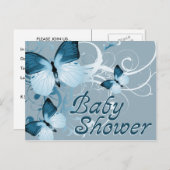 赤ちゃんシャワーチョウ インビテーションポストカード (正面/裏面)