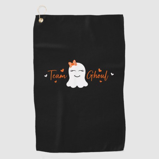 赤ちゃんシャワーチームガールハロウィーンジェンダーリビールチーム ゴルフタオル (正面)