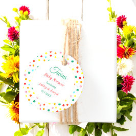 赤ちゃんシャワーツインカラフルイエローレッドドット フェイバータグ