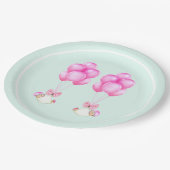 赤ちゃんシャワーツインガールズ ペーパープレート (アングル)