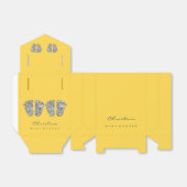 赤ちゃんシャワーツインズ足ドリップグリッターシルバーイエロー フェイバーボックス (折り畳みなし)