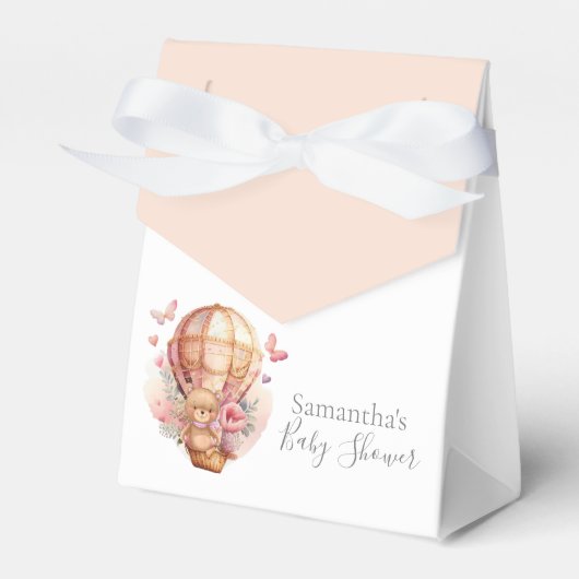 赤ちゃんシャワーテディホットエアバルーン我々は心から待つ フェイバーボックス (正面サイド)