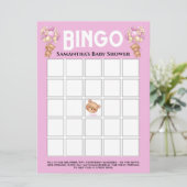 赤ちゃんシャワーテディボーイバブルピンクビンゴ 招待状 (スタンド正面)