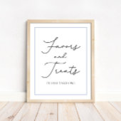 赤ちゃんシャワーテーブルサインを青で引き寄せ、扱う ポスター