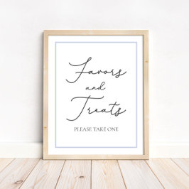 赤ちゃんシャワーテーブルサインを青で引き寄せ、扱う ポスター