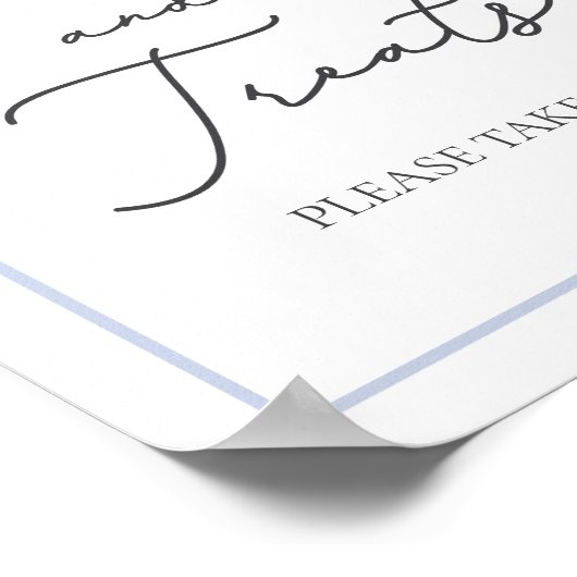 赤ちゃんシャワーテーブルサインを青で引き寄せ、扱う ポスター (角)