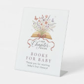 赤ちゃんシャワーテーブルトップの新しいチャプターブック 台座サイン (正面)