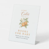 赤ちゃんシャワーテーブルトップ用オレンジの柑橘系の本 台座サイン (正面)